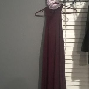 Striped maroon flowy halter dress